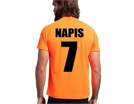 KOSZULKA SPORTOWA męska damska POLIESTER + NADRUK