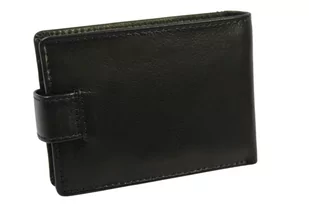 Portfel Męski Skórzany EL FORREST Mały Skóra Bydlęca Poziomy Z Zapinką Jedno Skrzydełko 851 19 RFID CZARNY 11 x 8 x 2 [cm] - Portfele - miniaturka - grafika 4