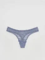 Majtki damskie - Reserved - Siateczkowe majtki typu stringi - niebieski - miniaturka - grafika 1