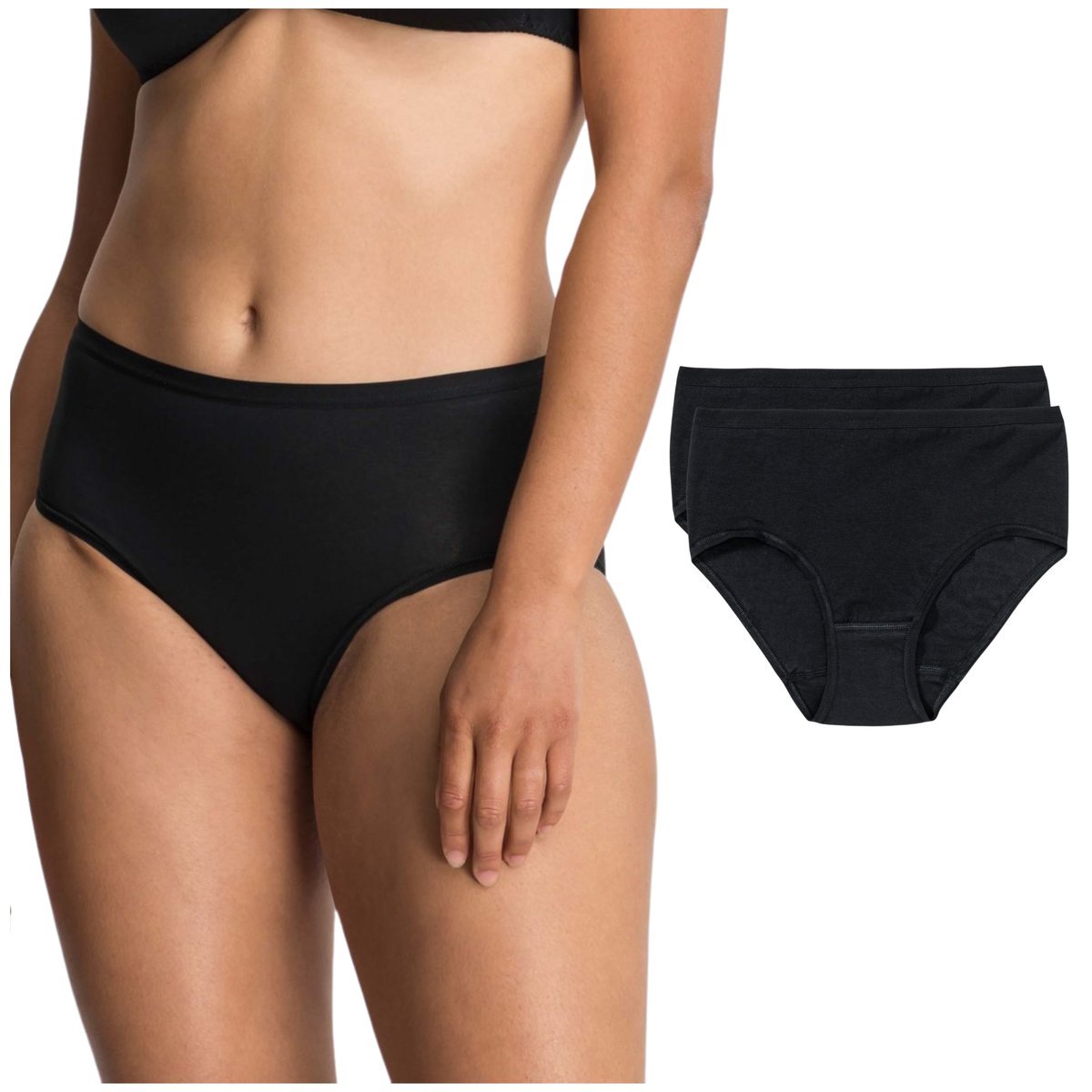 Majtki figi bawełniane gładkie SPEIDEL 3632 Midi Brief 2pack czarne 40