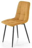 Krzesła - Tapicerowane musztardowe krzesło metalowe Z5-H60 - miniaturka - grafika 1