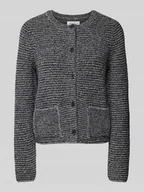 Swetry damskie - Kardigan o kroju slim fit z mieszanki bawełny z efektem melanżu - miniaturka - grafika 1