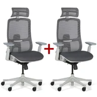 Fotele i krzesła biurowe - Krzesło biurowe JOHNNY 1+1 GRATIS, szare - miniaturka - grafika 1