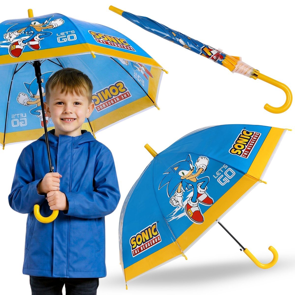 SONIC Parasolka dziecięca DLA CHŁOPCA, SKŁADANY parasol AUTOMATYCZNY