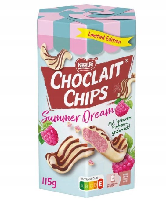 Nestlé Czekoladowe chipsy Summer Dream Raspberry z Niemiec
