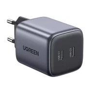 Ładowarki do telefonów - Ładowarka sieciowa UGREEN CD294, 2x USB-C, GaN, PD3.0, QC4.0, 45W (szary) - miniaturka - grafika 1