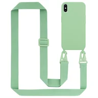Etui i futerały do telefonów - Łańcuszek Etui Do Apple iPhone X / XS Pokrowiec w LIQUID JASNO ZIELONY Silicone TPU Obudowa Ochronny Cadorabo - miniaturka - grafika 1