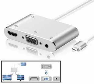 Przejściówka LIGHTNING na HDMI / VGA + jack 3,5mm pod TV - Kable - miniaturka - grafika 1