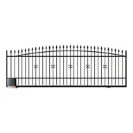 Ogrodzenia - Brama przesuwna Damian RAL9005 400 x 130 - 150 cm z automatem bez przeciwwagi lewa - miniaturka - grafika 1