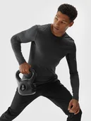 Koszulki sportowe męskie - 4F Longsleeve treningowy szybkoschnący męski - szary S - miniaturka - grafika 1