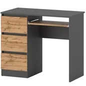 Biurka - Biurko Komputerowe Szkolne 3 Szuflady Szare Wotan - miniaturka - grafika 1