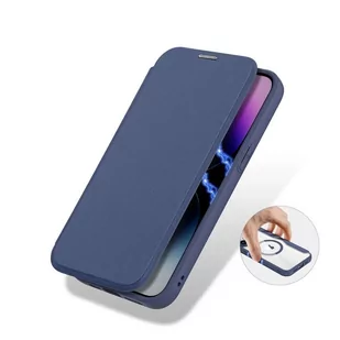 DUX DUCIS Skin X Pro - futerał z klapką kompatybilny z MagSafe do Apple iPhone 15 Pro niebieski - Etui i futerały do telefonów - miniaturka - grafika 4