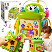 Zabawki sensoryczne - WIELOFUNKCYJNA KOSTKA EDUKACYJNA INTERAKTYWNA KROKODYL WIELOŚCIAN SORTER BOUNN - miniaturka - grafika 1