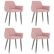 Krzesła - vidaXL Lumarko Krzesła stołowe, 4 szt., różowe, obite aksamitem 3068032 - miniaturka - grafika 1