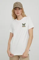 Koszulki sportowe damskie - Vans t-shirt bawełniany damski kolor beżowy - miniaturka - grafika 1