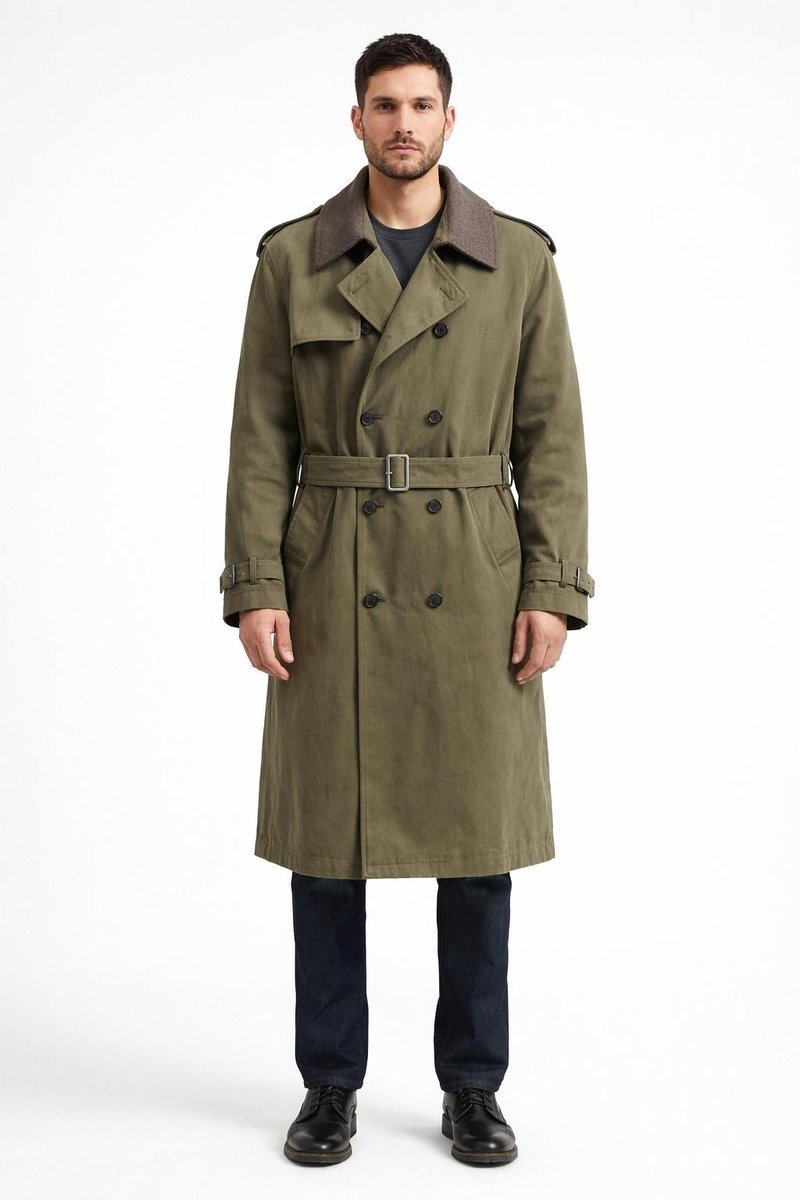 LONDON FOG KLASYCZNY PŁASZCZ MĘSKI DWURZĘDOWY KHAKI 42 6FA