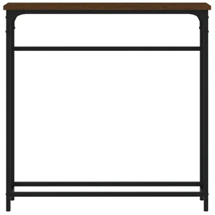 Stolik konsolowy, brązowy dąb, 75x19,5x75 cm Lumarko! - Konsole i sekretarzyki - miniaturka - grafika 5