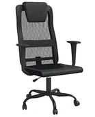 Fotele i krzesła biurowe - Czarne krzesło biurowe ergonomiczne z ekoskóry M8-L75 - miniaturka - grafika 1