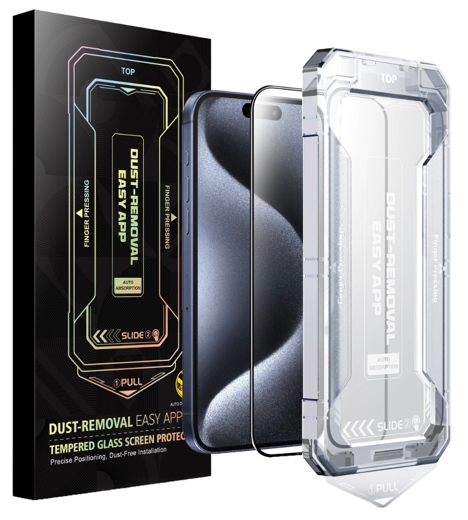 Szkło Hartowane Szybka 9H Pełnoekranowe do iPhone 15 Plus/16 Plus