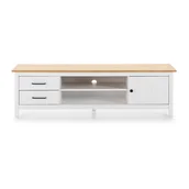 Szafki RTV - Biała drewniana szafka pod TV Marckeric Miranda - miniaturka - grafika 1