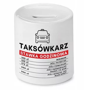 SKARBONKA DLA TAKSÓWKARZA STAWKA GODZINOWA z Nadrukiem ze Zdjęciem - Skarbonki - miniaturka - grafika 1