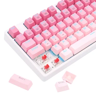 Redragon K576W-GP DAKSA TKL Wired Mechanical Keyboard 87 Keys Gradient PBT Keycap Red Switch - Pink - Klawiatury - miniaturka - grafika 7