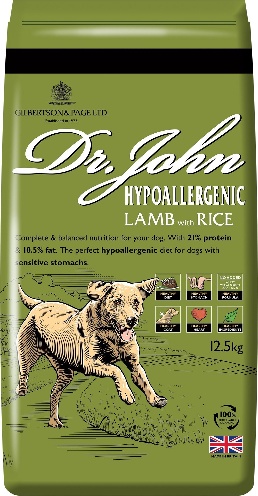 GILBERTSON&PAGE Dr John Hypoallergenic Lamb with Rice 12.5 kg