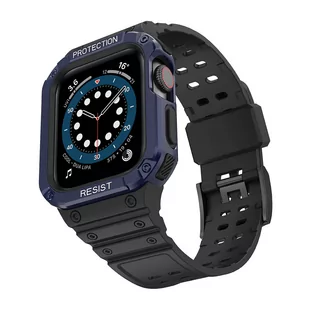 Protect Strap Band opaska z etui do Watch 7 / 6 / 5 / 4 / 3 / 2 / SE (45 / 44 / 42mm) obudowa pancerny pokrowiec na zegarek czarny - Etui i futerały do telefonów - miniaturka - grafika 2