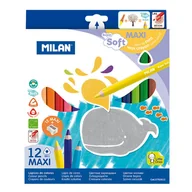 Przybory szkolne - MILAN Kredki maxi super soft 12 kolorów - miniaturka - grafika 1