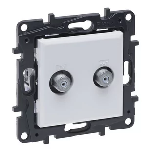 Niloe Step biały gniazdo antenowe 2x F końcowe - Gniazdka elektryczne - miniaturka - grafika 1