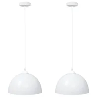 Lampy ogrodowe - vidaXL Lampy wiszące 2 szt. Regulowana wysokość E27 Biały Ø30 cm Metal - miniaturka - grafika 1