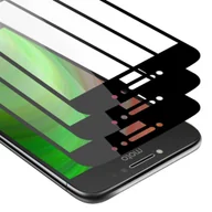 Szkła hartowane na telefon - 3X Szkło Hartowane Do Motorola Moto E4 Folia Pancerna Ochronny W Przezroczysty Z Czarnym Tempered Glass Cadorabo - miniaturka - grafika 1