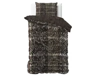 Pościel - 140x200/220 MILENA brąz kpl pościeli satyna bawełniana - miniaturka - grafika 1