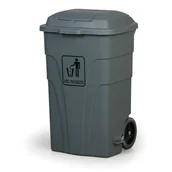 Kosze na śmieci - FENIKS Uniwersalny z pedałem, 120 l, szary B2B Partner - miniaturka - grafika 1
