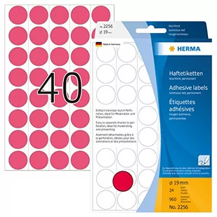 Herma Vielzwecketiketten leuchtrot 19 mm Papier 960 St. - 2256 - Etykiety do drukarek - miniaturka - grafika 1
