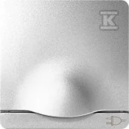 Klawisze i ramki - Kontakt Simon KONTAKT_SIMON Plakietka gniazda pojedynczego bryzgoszczelnego IP44 Schuko DETAIL 82 Aluminium 82090-93 - miniaturka - grafika 1