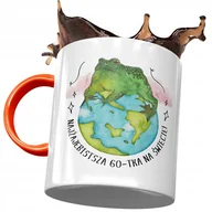 Kubki - Kubek Pomarańczowy na Urodziny 60 60te 60-te z Nadrukiem ze Zdjęciem + Opakowanie na prezent (wzór 02) - miniaturka - grafika 1