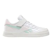 Koszulki i topy damskie - Reebok Dziewczęce Court Advance Elastic Lace & Top Strap Sneaker Sneaker, Ftwrwhite Glitchaqua Frostedberry, 28 EU - miniaturka - grafika 1