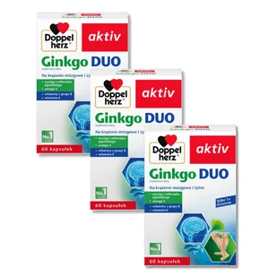 3x Doppelherz® aktiv Ginkgo Duo, 3x60 kapsułek ZESTAW - Suplementy diety - miniaturka - grafika 1