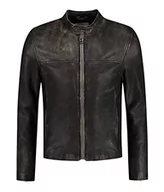 Kurtki męskie - Goosecraft Męska kurtka Gc Eagle Rock Vintage Biker Leather Jacket, czarny, S - miniaturka - grafika 1