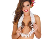 Dodatki do strojów karnawałowych - Guirca Naszyjnik hawajski - biały - 1 szt. GU17702 - miniaturka - grafika 1