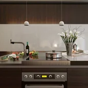 Lampy sufitowe - FLOS Lampa wisząca designerska WAN, możliwość ściemniania, biały / opal, salon / jadalnia, aluminium, design - miniaturka - grafika 1