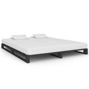 Łóżka - vidaXL Rama łóżka z palet, szara, lite drewno sosnowe, 200 x 200 cm - miniaturka - grafika 1