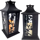 Lampiony i znicze - LATARENKA LAMPION NA BATERIE R6 Z ŚWIECĄ LED LAMPA ZNICZ DEKORACJA +ŚWIECA - miniaturka - grafika 1