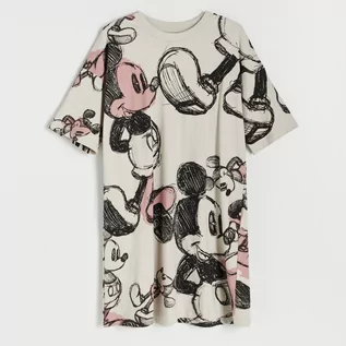 Piżamy damskie - Reserved Reserved - Bawełniana piżama Myszka Miki - Beżowy - grafika 1