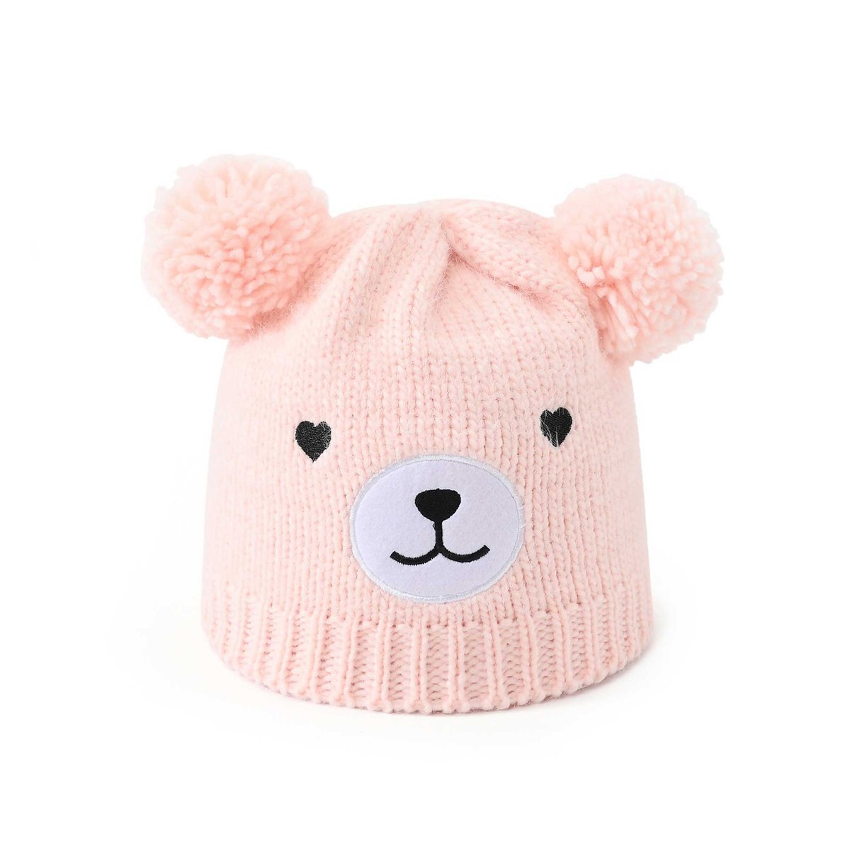 Dziewczęca czapka zimowa Miś jasnoróżowa