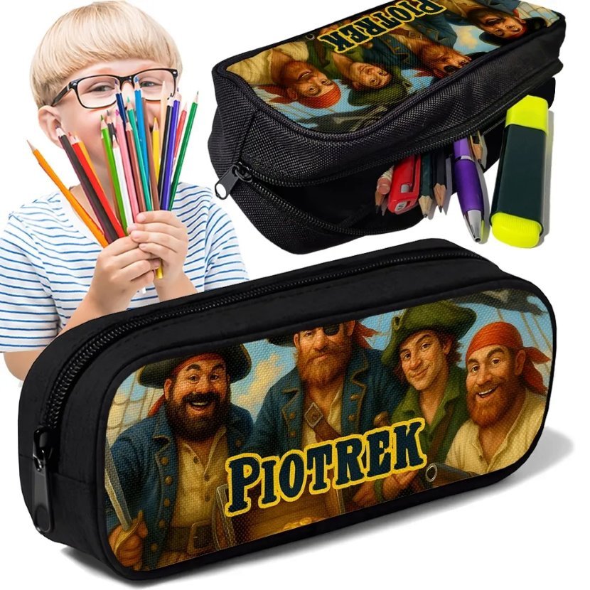 Piórnik TUBA z imieniem Piraci Pirtates Personalizowany Szkolny Prezent
