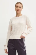 Swetry damskie - adidas Originals sweter z domieszką wełny damski kolor różowy lekki JN3022 - miniaturka - grafika 1