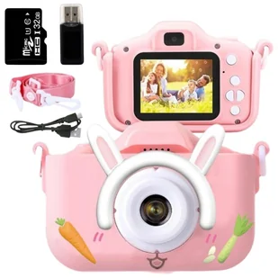 Aparat Cyfrowy Dla Dzieci, Bambino, Królik Z Kartą Pamięci 32Gb, Różowy - Aparaty natychmiastowe - miniaturka - grafika 1