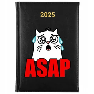 KALENDARZ KSIĄŻKOWY NOTES CZARNY PLANNER Dzienny A5 2025 DO PRACY WZORY - Notesy i bloczki - miniaturka - grafika 1